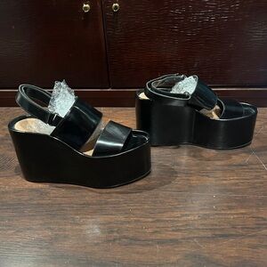 Vintage Jeffrey Campbell handmade Ibiza Last black platform sandal